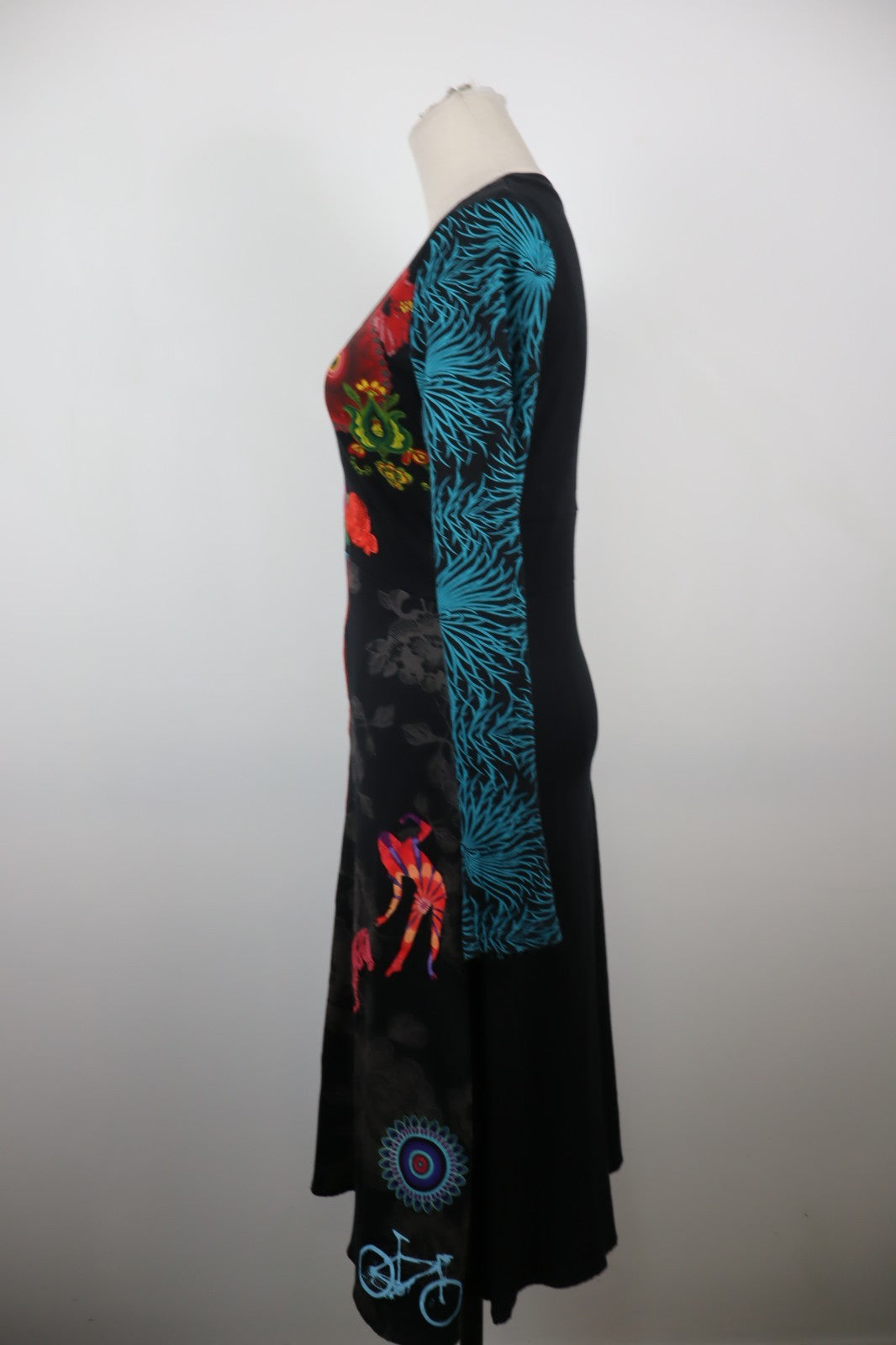 DESIGUAL VESTITO MANICA LUNGA DONNA TG M WOMAN CASUAL VINTAGE DRESS ABITO LOGO