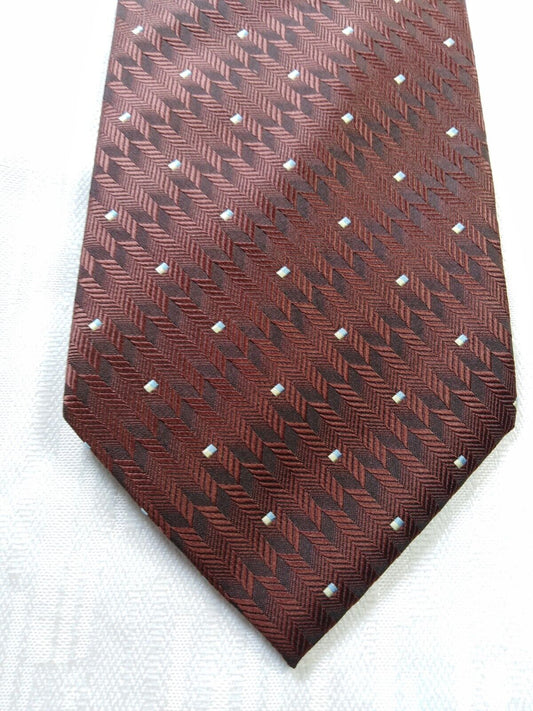 ROCCOBAROCCO 100% SETA SILK TIE CRAVATTA NECKTIE ITALY VINTAGE SELF TIPPED