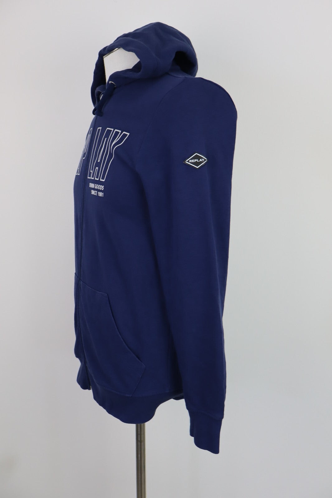 REPLAY FELPA CON ZIP MAGLIA UOMO Tg S MAN SWEATSHIRT CASUAL VINTAGE COTONE