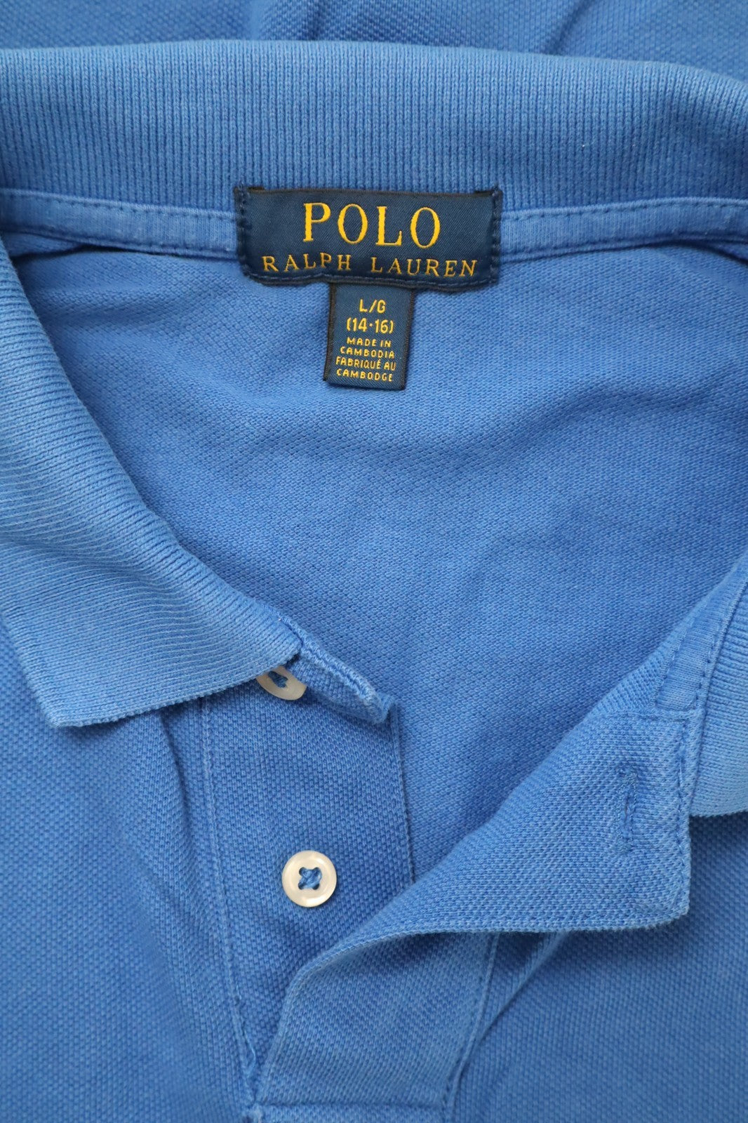 RALPH LAUREN MAGLIA POLO BOY RAGAZZO TG. L SHIRT CASUAL VINTAGE COTONE COTTON