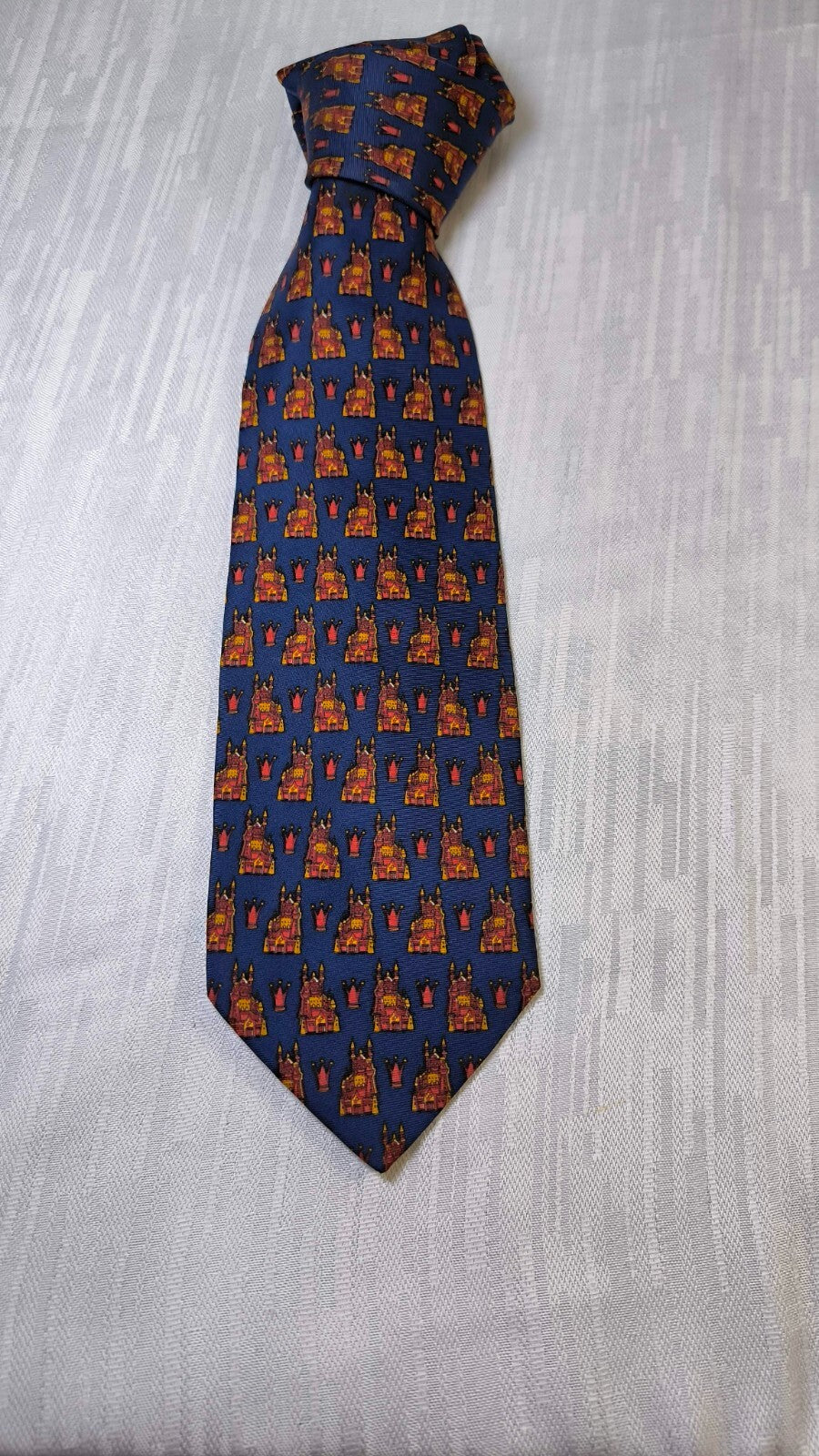LONG CHAMP 100%  SILK TIE SETA CRAVATTA UOMO NECKTIE MADE IN ITALY VINTAGE