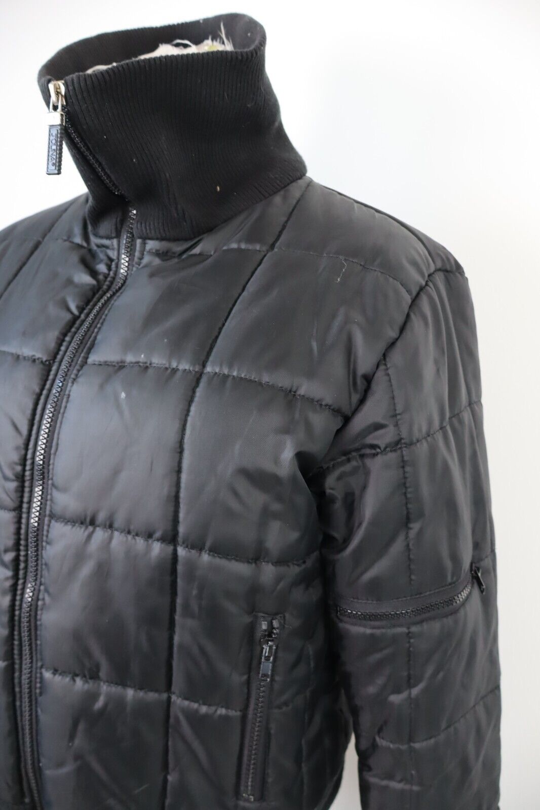 GIUBBINO IMBOTTITO MINIMALISTA SATINATO BOMBER URBAN DONNA TG 2 WOMAN Y2K 2000'S
