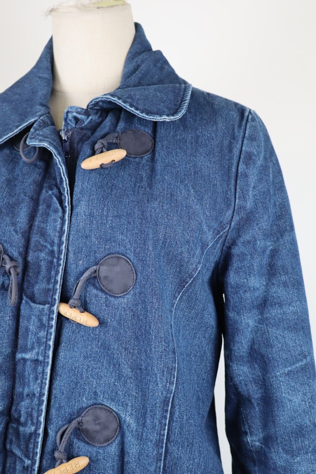 REPLAY MONTGOMERY CAPPOTTO DONNA Tg. M DENIM WOMAN CASUAL JACKET VINTAGE