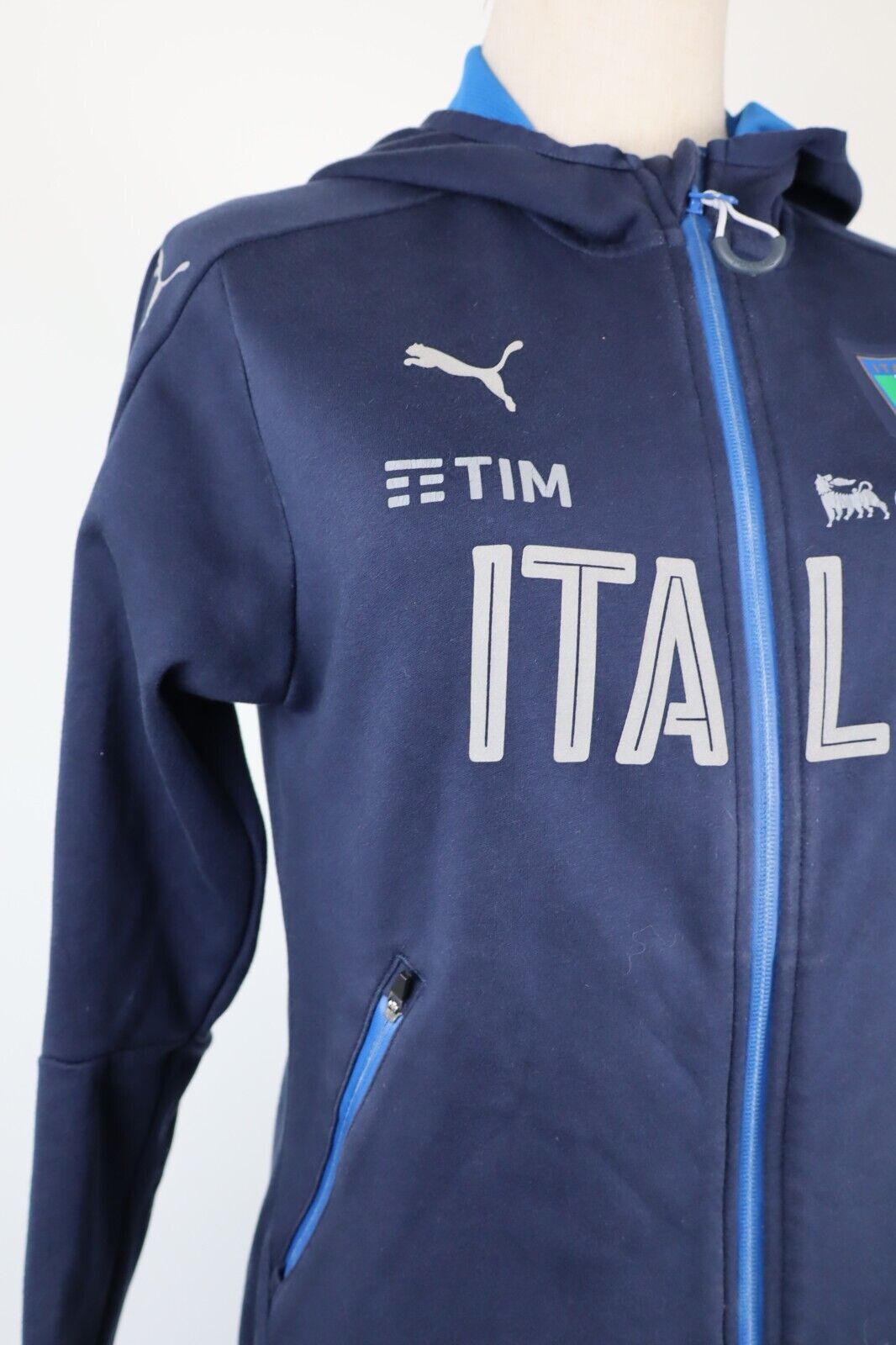 PUMA ITALIA FELPA CON ZIP GIACCA CALCIO DONNA Tg 42 WOMEN SOCCER VINTAGE JACKET