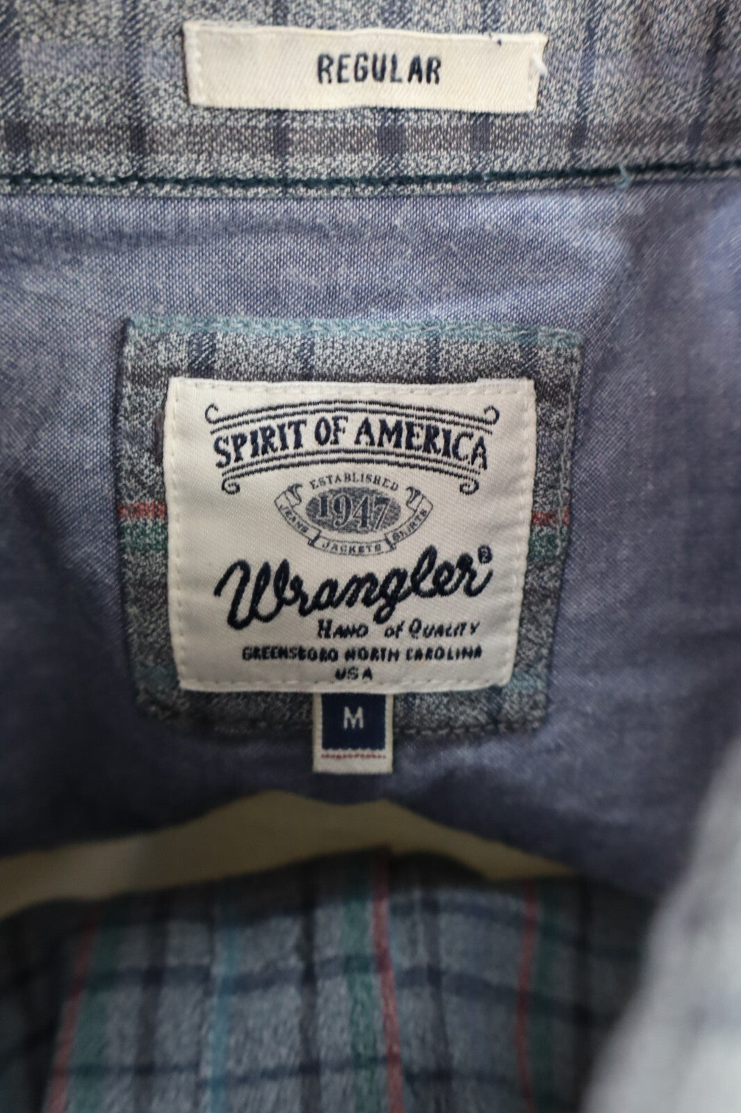 WRANGLER CAMICIA UOMO TG. M REGULAR  MAN CASUAL VINTAGE SHIRT COTONE