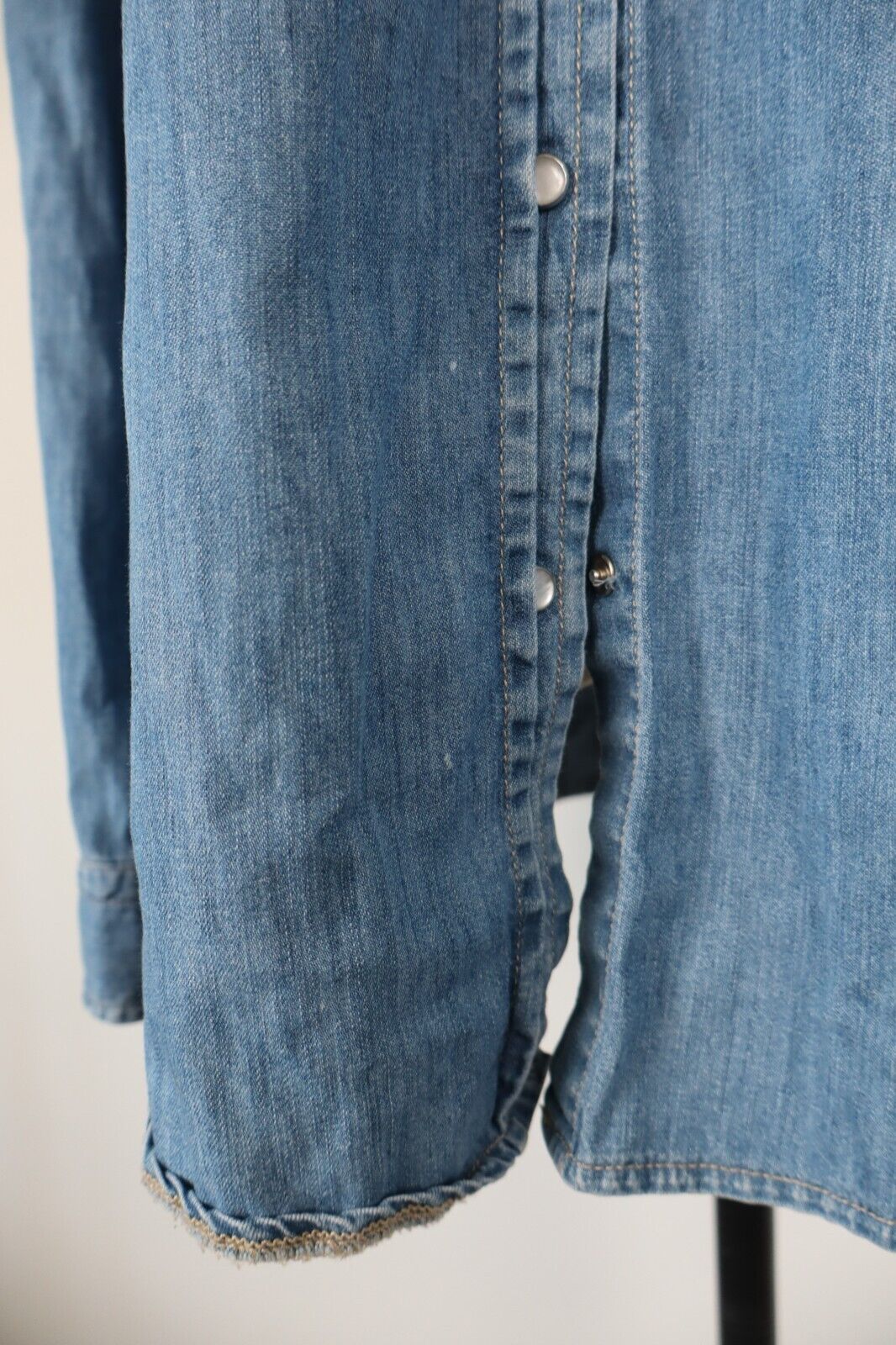 RIFLE CAMICIA JEANS DENIM DONNA CAMICIA TG. L WOMAN SHIRT CASUAL VINTAGE Y2K