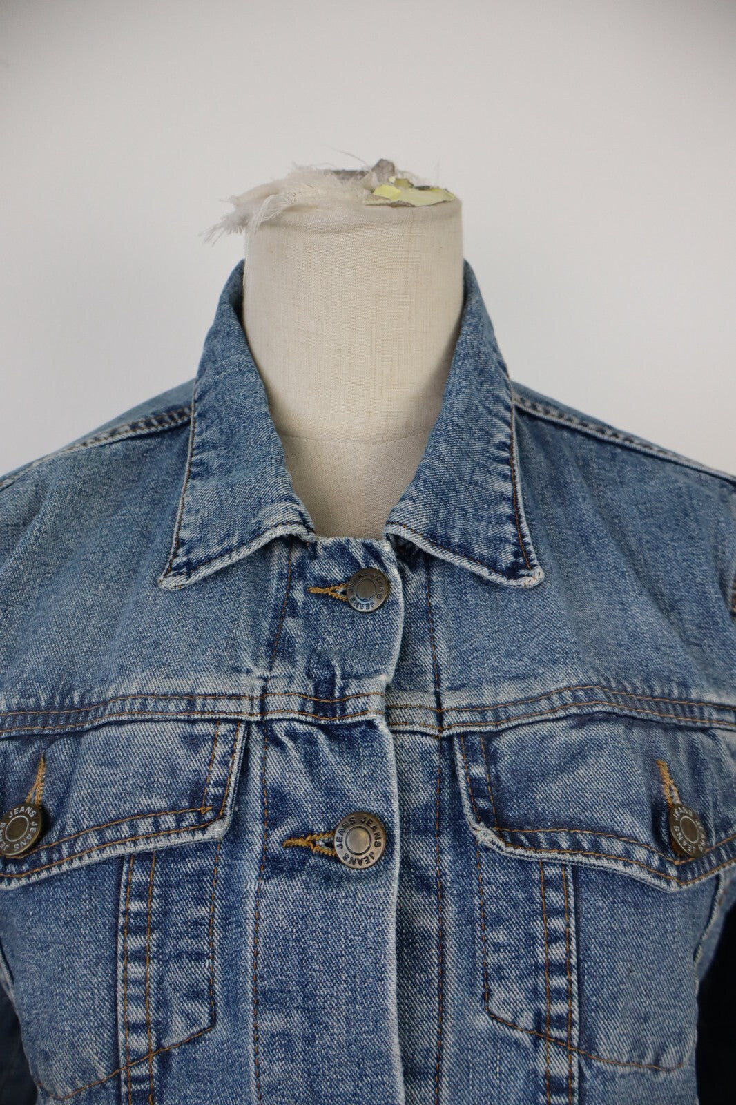 KAPPA GIUBBINO JEANS DONNA TG M STREETWEAR CROP DENIM URBAN VINTAGE Y2K 2000'S