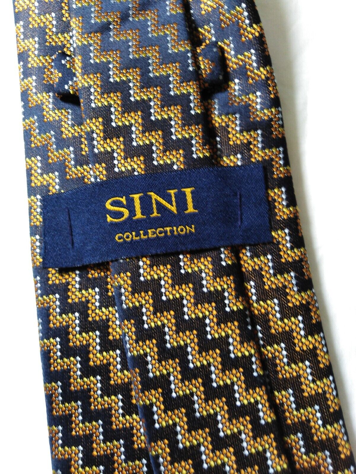 SINI COLLECTION 100%  SILK TIE SETA CRAVATTA SELF TIPPED NECKTIE MADE ITALY