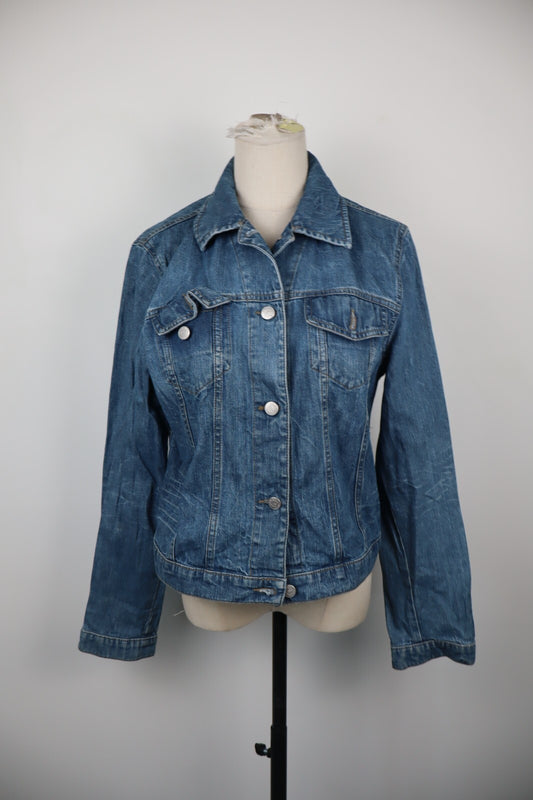 AJ ARMANI JEANS GIUBBINO DENIM DONNA 46 WOMAN CASUAL VINTAGE JACKET INDIGO N002
