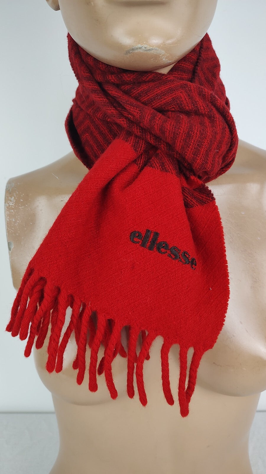 ELLESSE SCIARPA LANA AGNELLO UOMO DONNA WOMAN MAN VINTAGE CASUAL SCARF