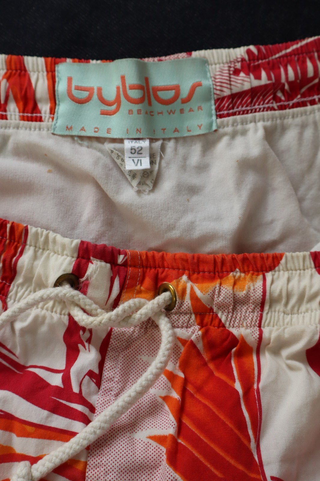 BYBLOS COSTUME PANTALONCINO MARE UOMO TG 52 MEN SWIMSUIT VINTAGE CASUAL COTTON