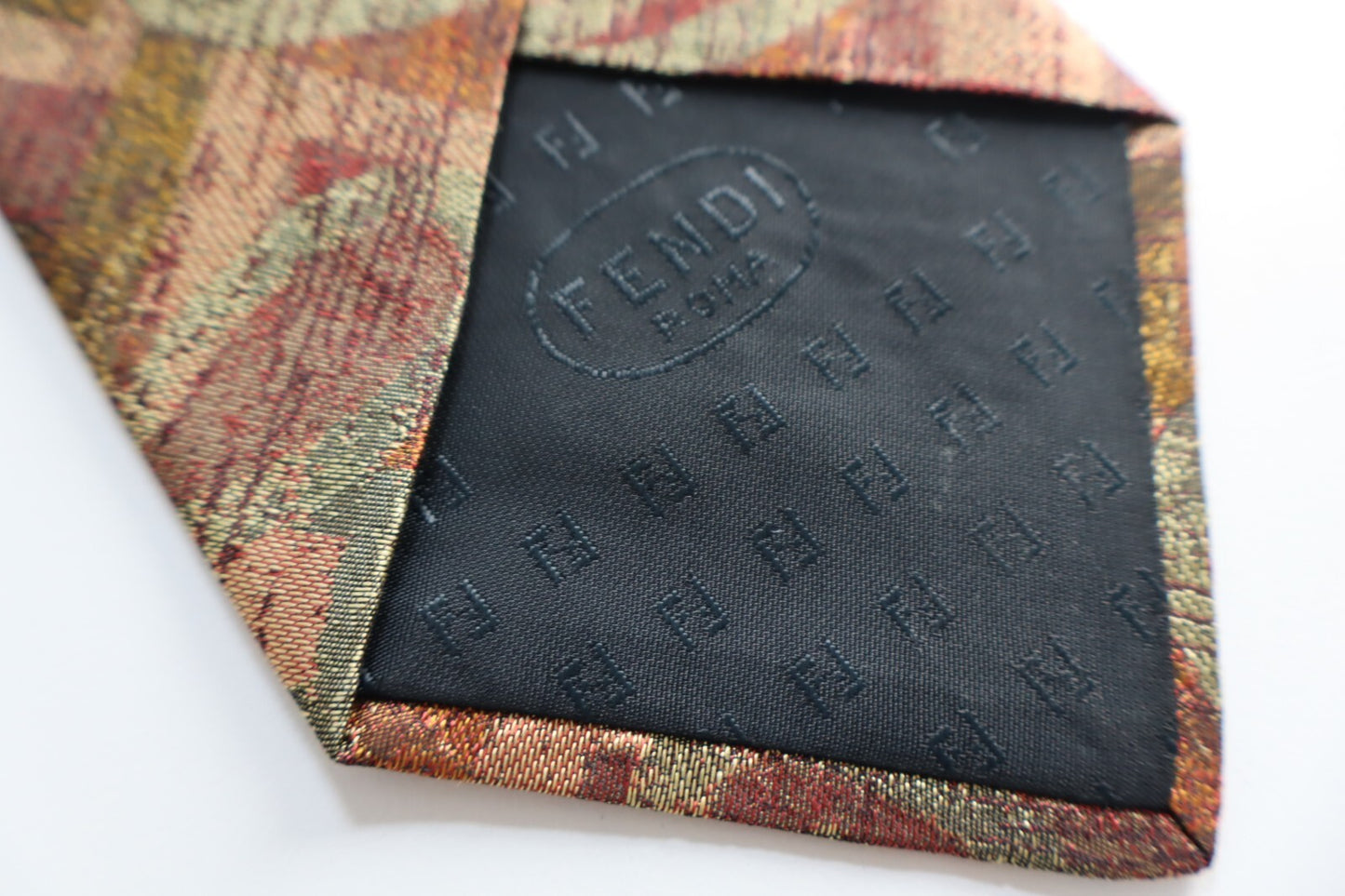 FENDI ROMA 100% SILK TIE SETA CRAVATTA NECKTIE MADE IN ITALY CLASSIC