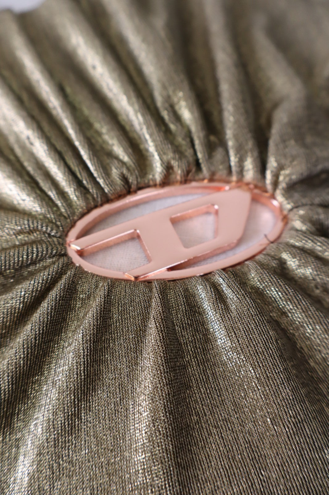 DIESEL MAGLIA DONNA TG. XS WOMAN CASUAL VINTAGE T-SHIRT TOP POLIURETANO ORO