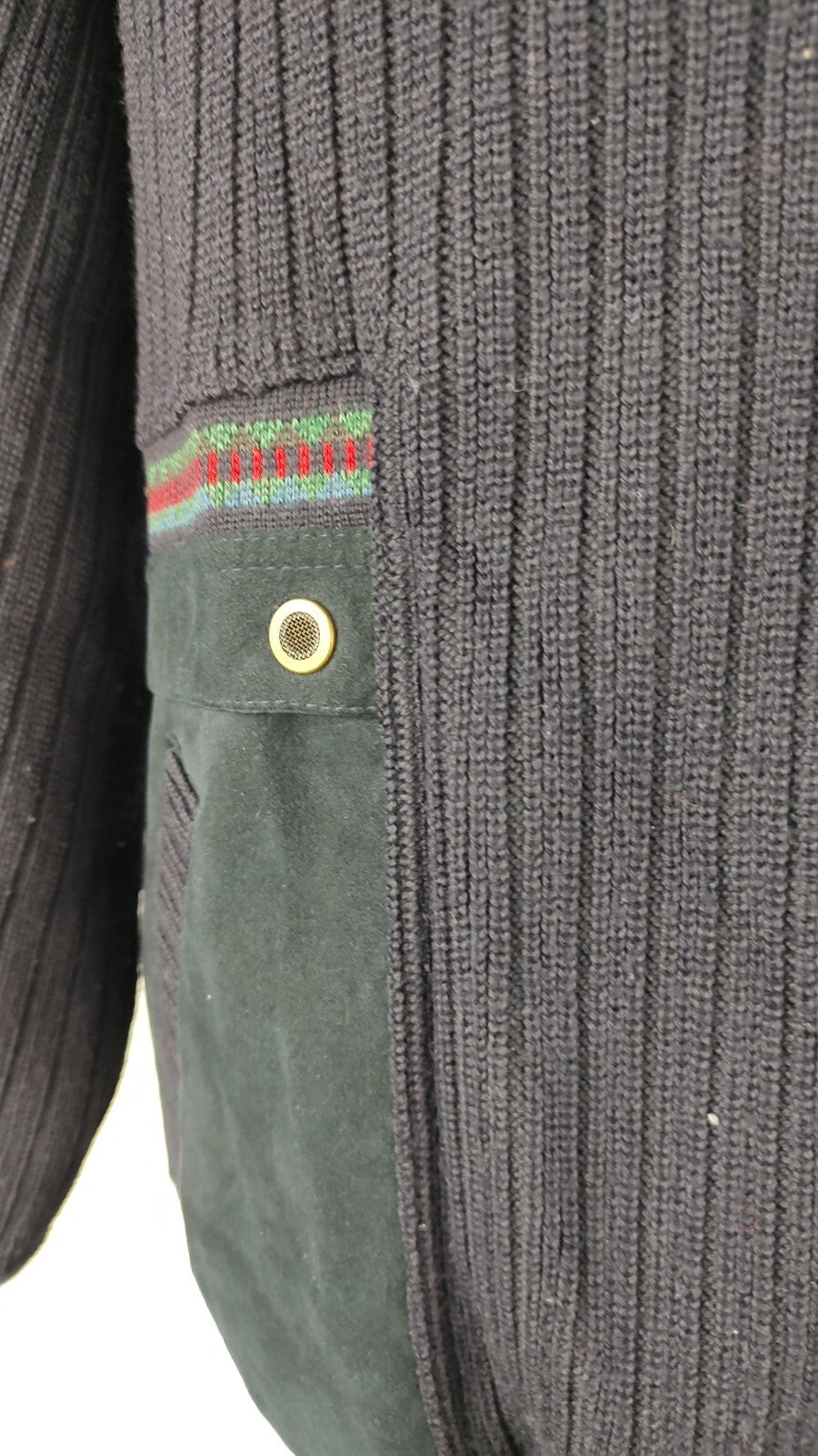 NAVIGARE GIUBBINO IMBOTTITO LANA PELLE UOMO Tg M MAN CASUAL VINTAGE JACKET