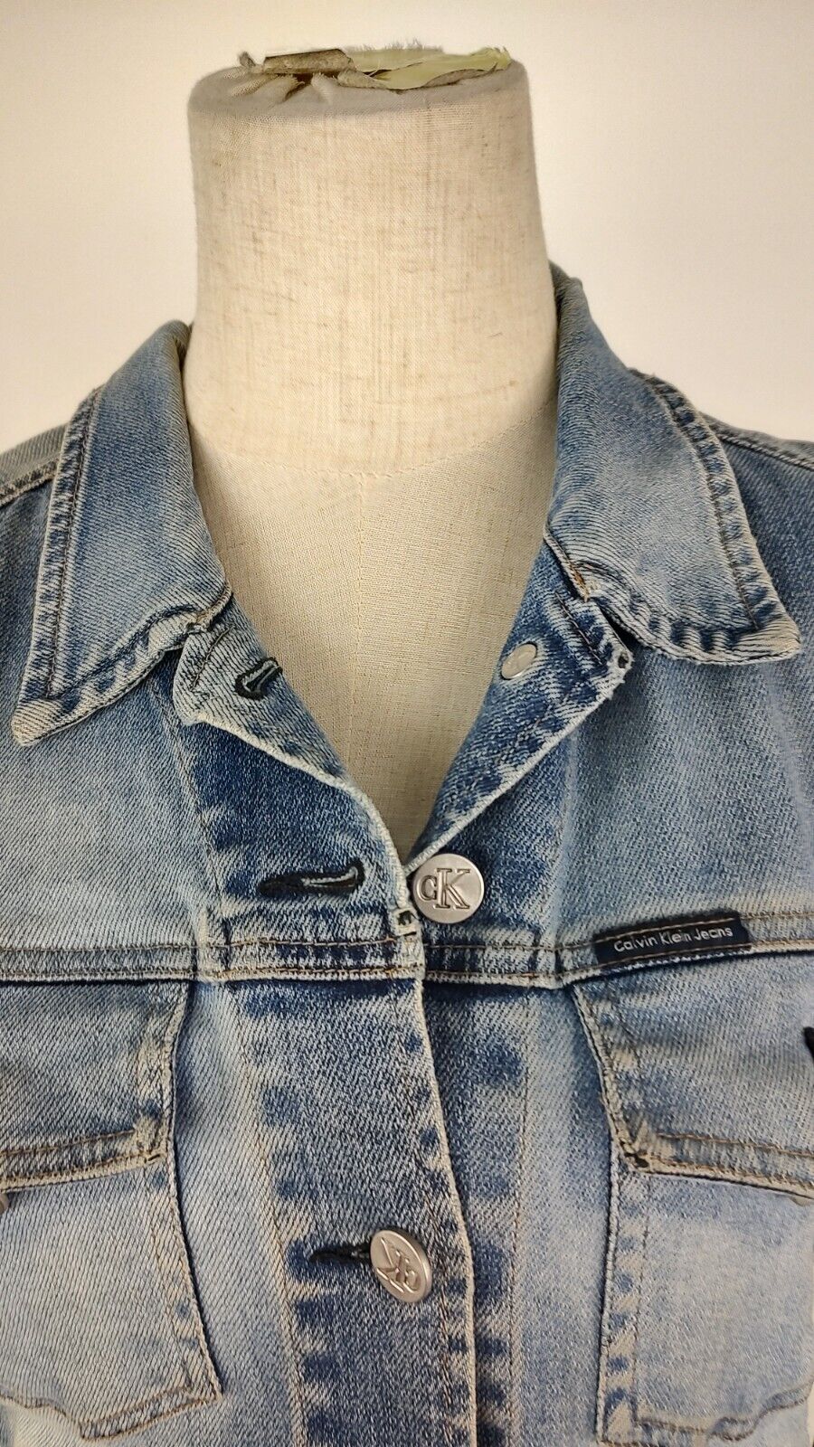 CALVIN KLEIN GIACCA DONNA COTONE Tg S WOMAN CASUAL VINTAGE JACKET COTTON DENIM