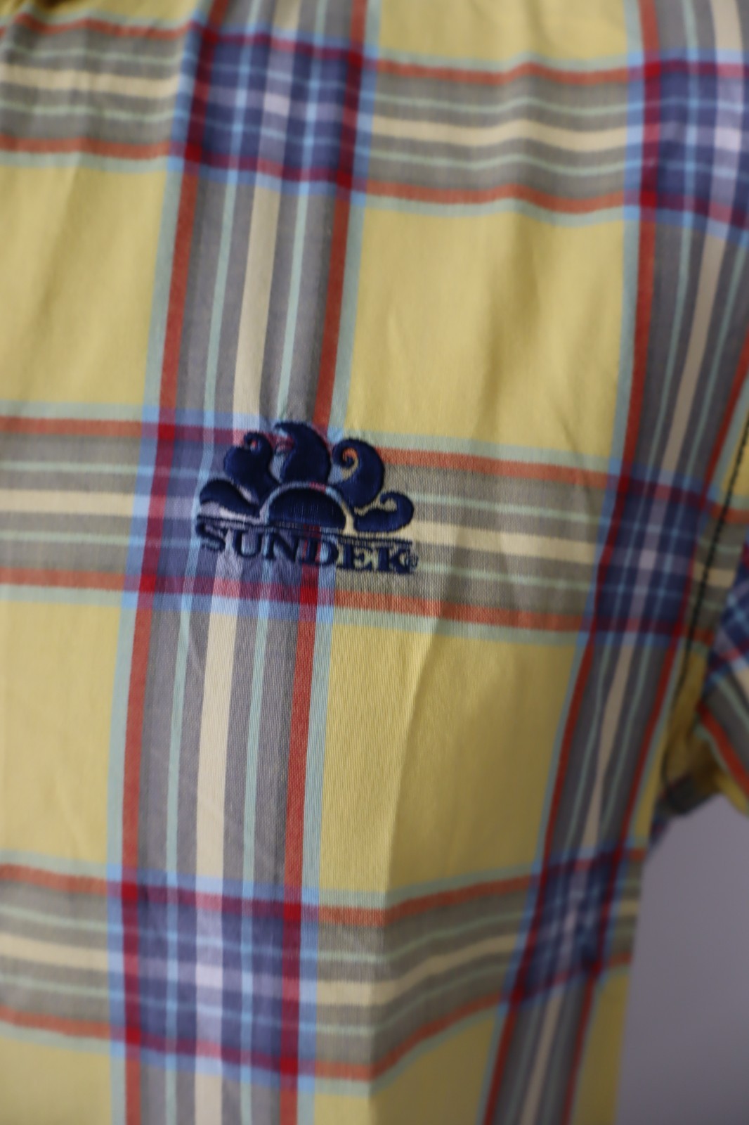 SUNDEK CAMICIA UOMO TG. L MAN CASUAL VINTAGE SHIRT COTONE COTTON LOGO
