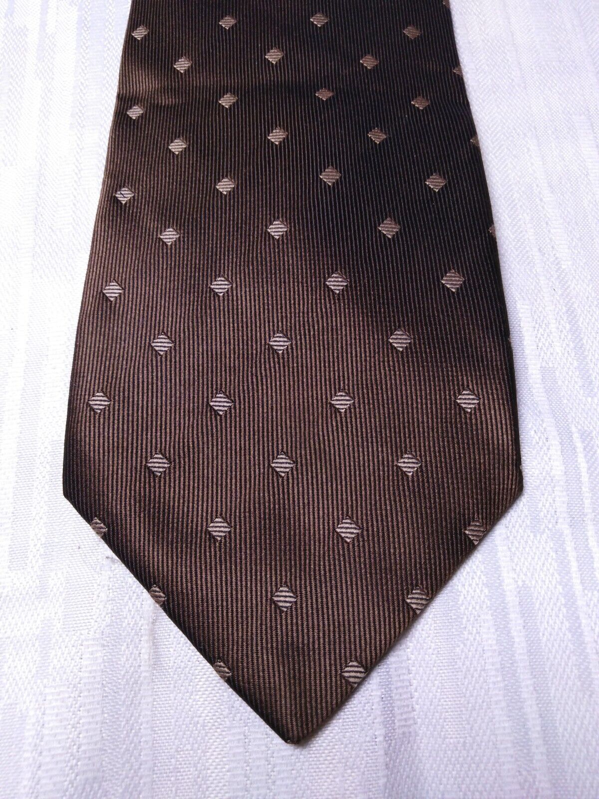 ANDREA CONTE NAPOLI 100%  SILK TIE SETA CRAVATTA SELF TIPPED NECKTIE MADE ITALY