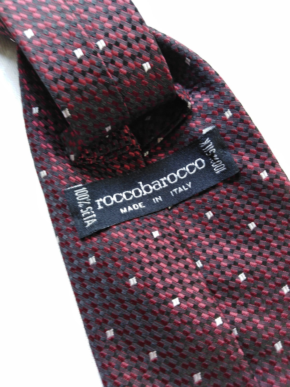 ROCCOBAROCCO 100% SETA SILK TIE CRAVATTA NECKTIE MADE ITALY VINTAGE CLASSIC