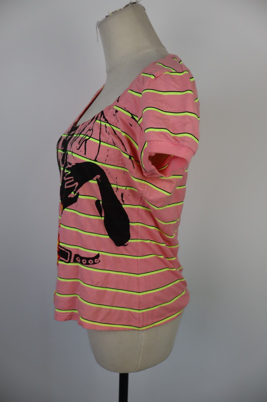 MAGLIA CROP TOP DONNA 44 WOMAN T-SHIRT STREETWEAR STAMPA CHIC GRUNGE Y2K 2000'S