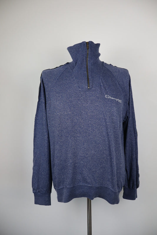 CHAMPION FELPA CON ZIP CERNIERA BLU UOMO Tg XL MAN SWEATSHIRT SPORT VINTAGE
