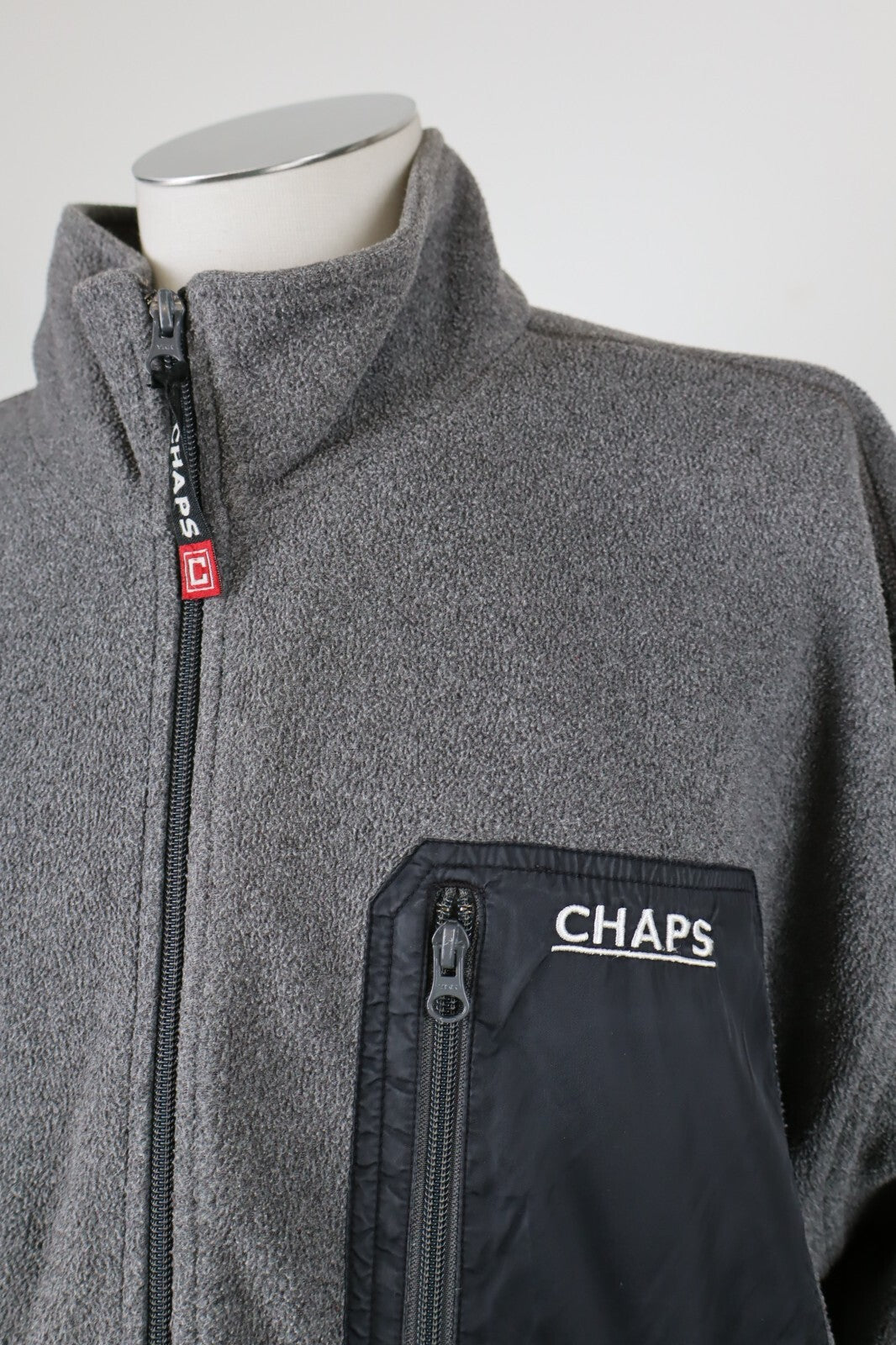 CHAPS FELPA CON ZIP JACKET UOMO Tg XL SPORT MAN SWEATSHIRT CASUAL VINTAGE
