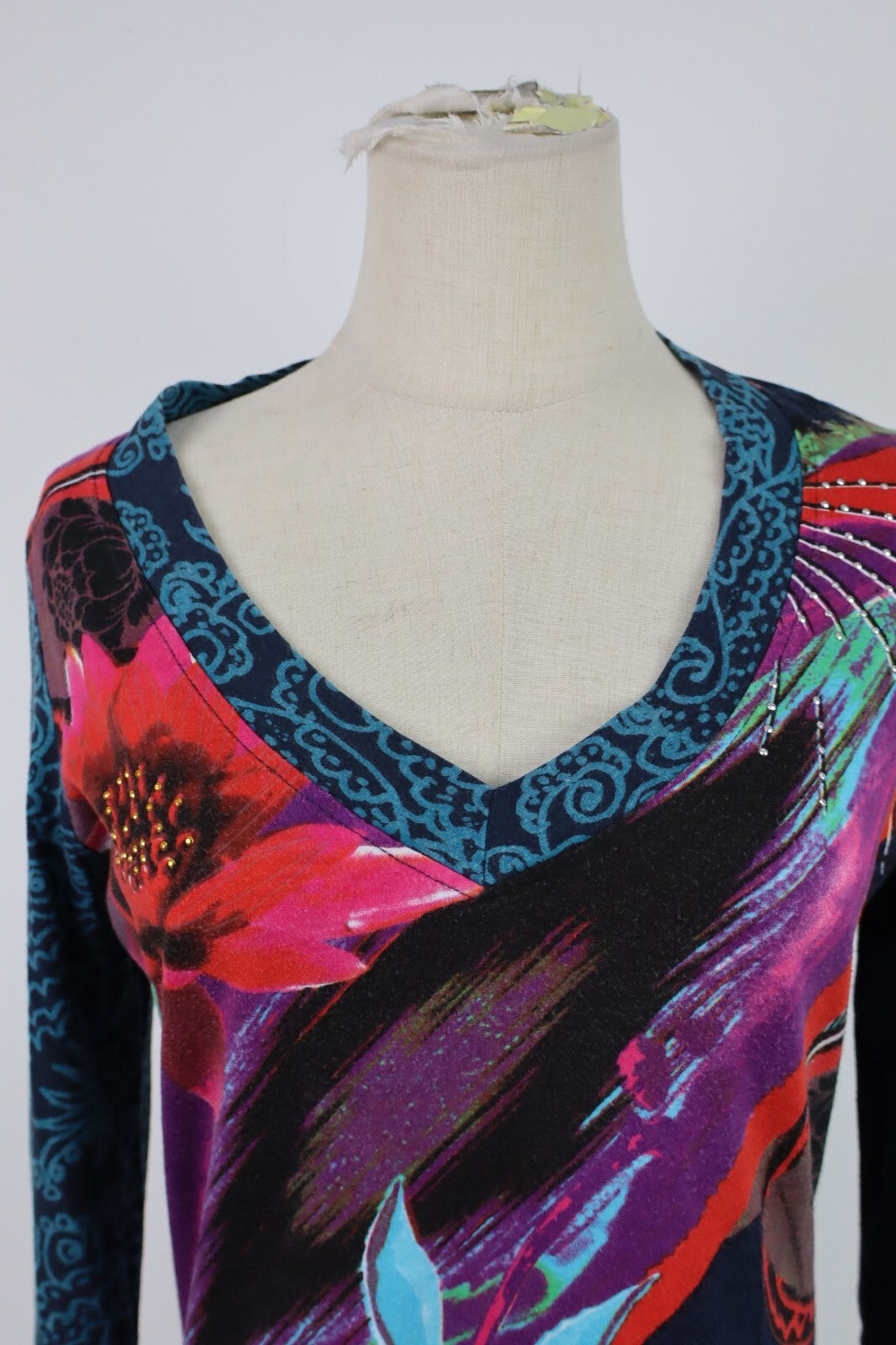 DESIGUAL VESTITO DONNA TG. M WOMAN CASUAL VINTAGE DRESS ABITO