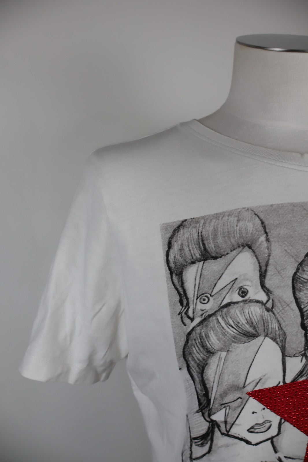 JOHN RICHMOND DAVID BOWIE MAGLIA UOMO TG L MAN T-SHIRT CASUAL VINTAGE COTONE