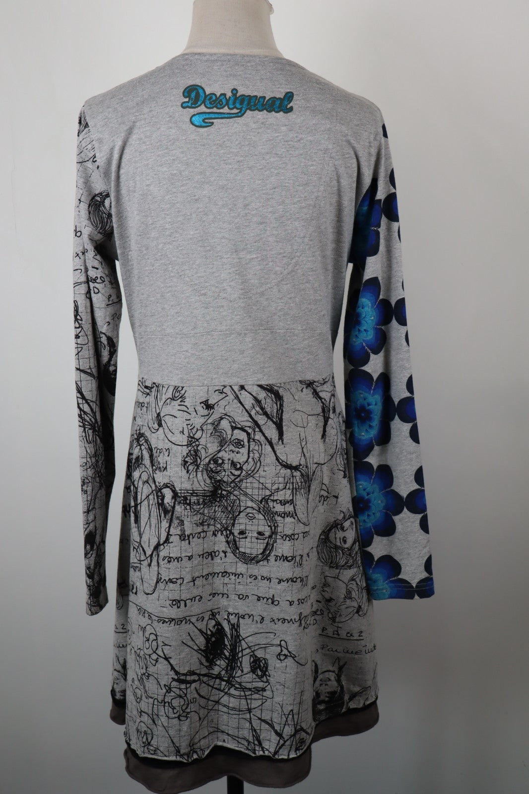 DESIGUAL  VESTITO ABITO DONNA TG.  XL SHORT WOMAN CASUAL VINTAGE DRESS