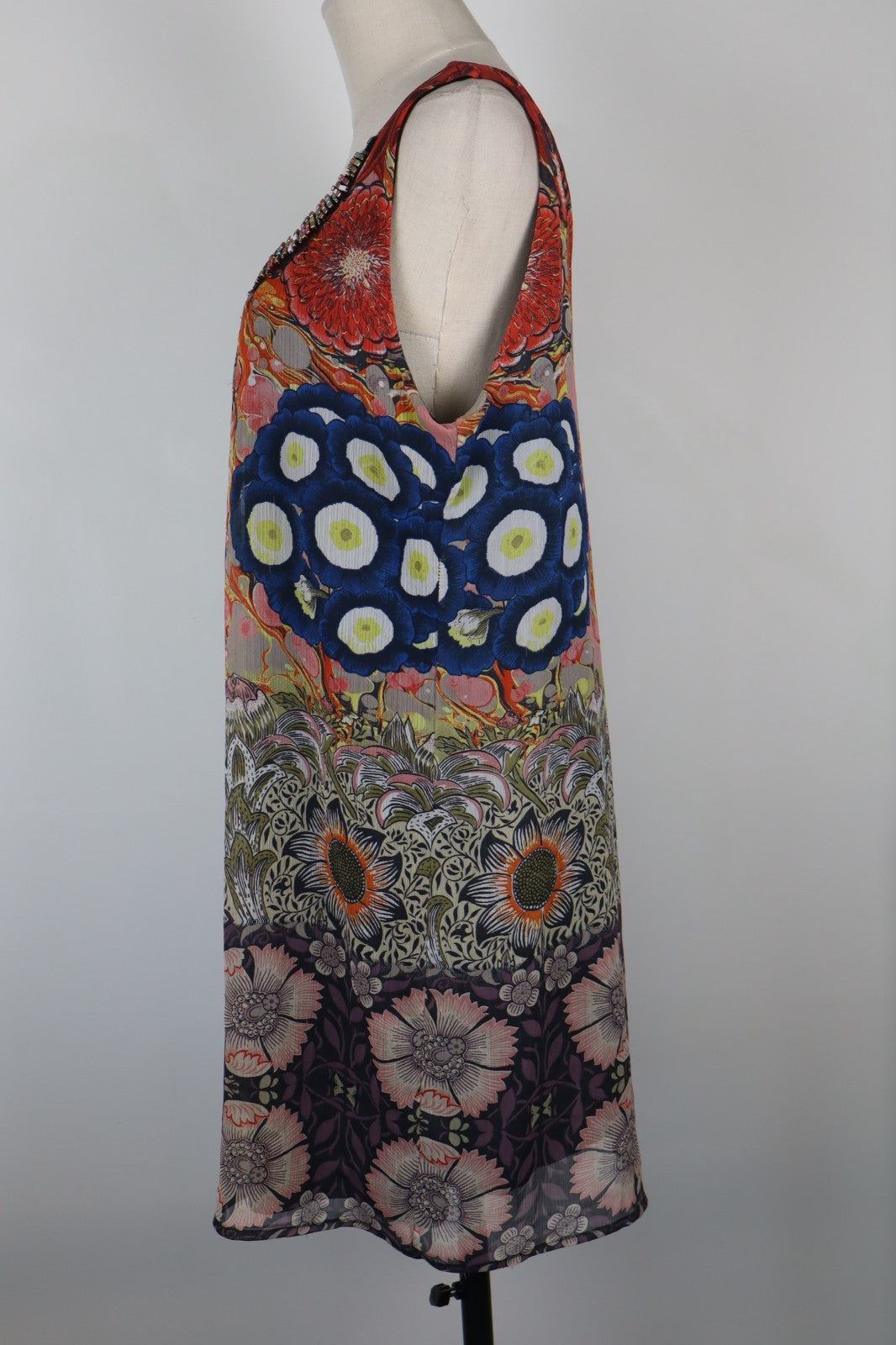 DESIGUAL VESTITO DONNA TG. 46 WOMAN CASUAL VINTAGE DRESS ABITO