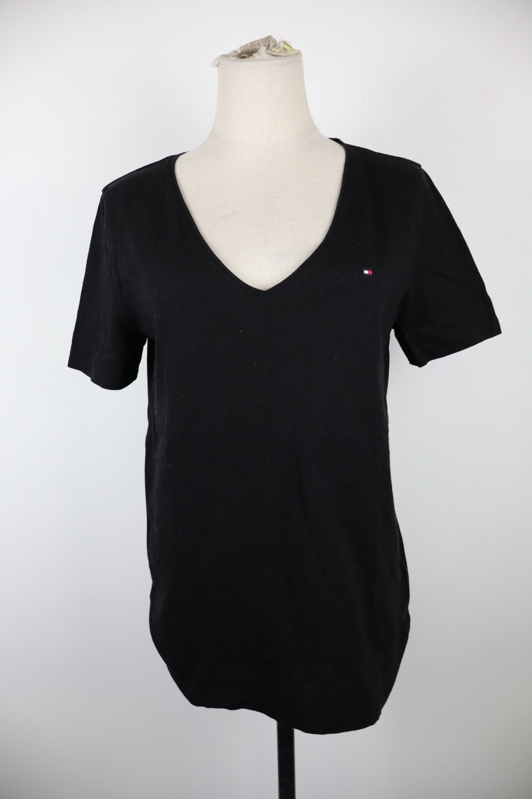 TOMMY HILFIGER MAGLIA COTONE DONNA TG. M WOMAN CASUAL VINTAGE T-SHIRT NERO