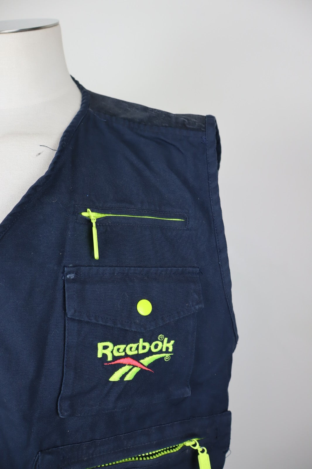 REEBOK GIUBBINO SMANICATO GILET UOMO TG XL MAN CASUAL VINTAGE JACKET