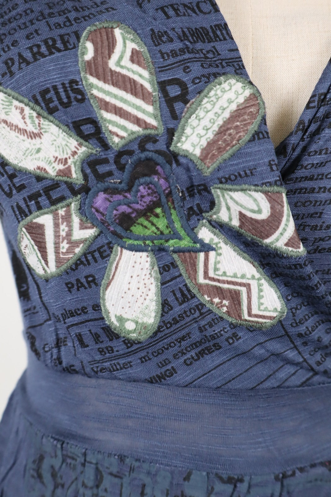 DESIGUAL MAGLIA DONNA TG. M WOMAN CASUAL VINTAGE T-SHIRT  TOP CANOTTA COTONE