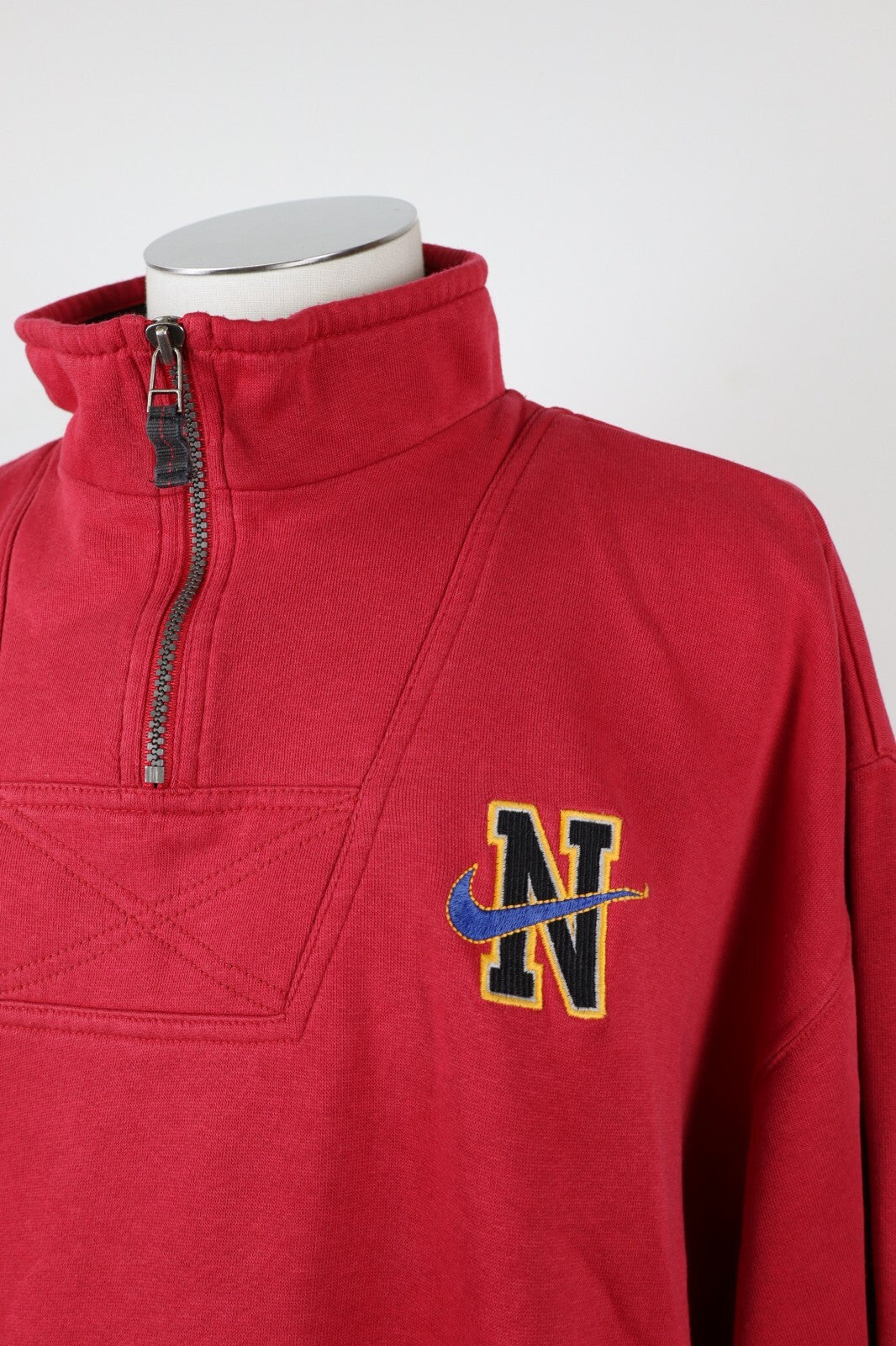NIKE FELPA CON ZIP UOMO Tg XL MAN CASUAL VINTAGE SPORT SWEATSHIRT COTONE
