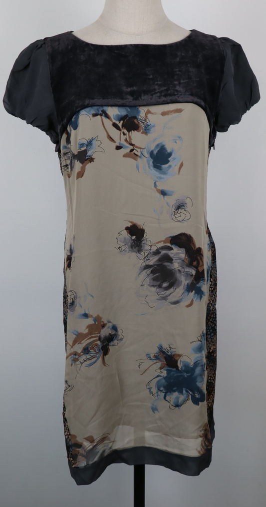 LIU JO VESTITO DONNA TG. 44 WOMAN CASUAL VINTAGE DRESS ABITO SETA SILK