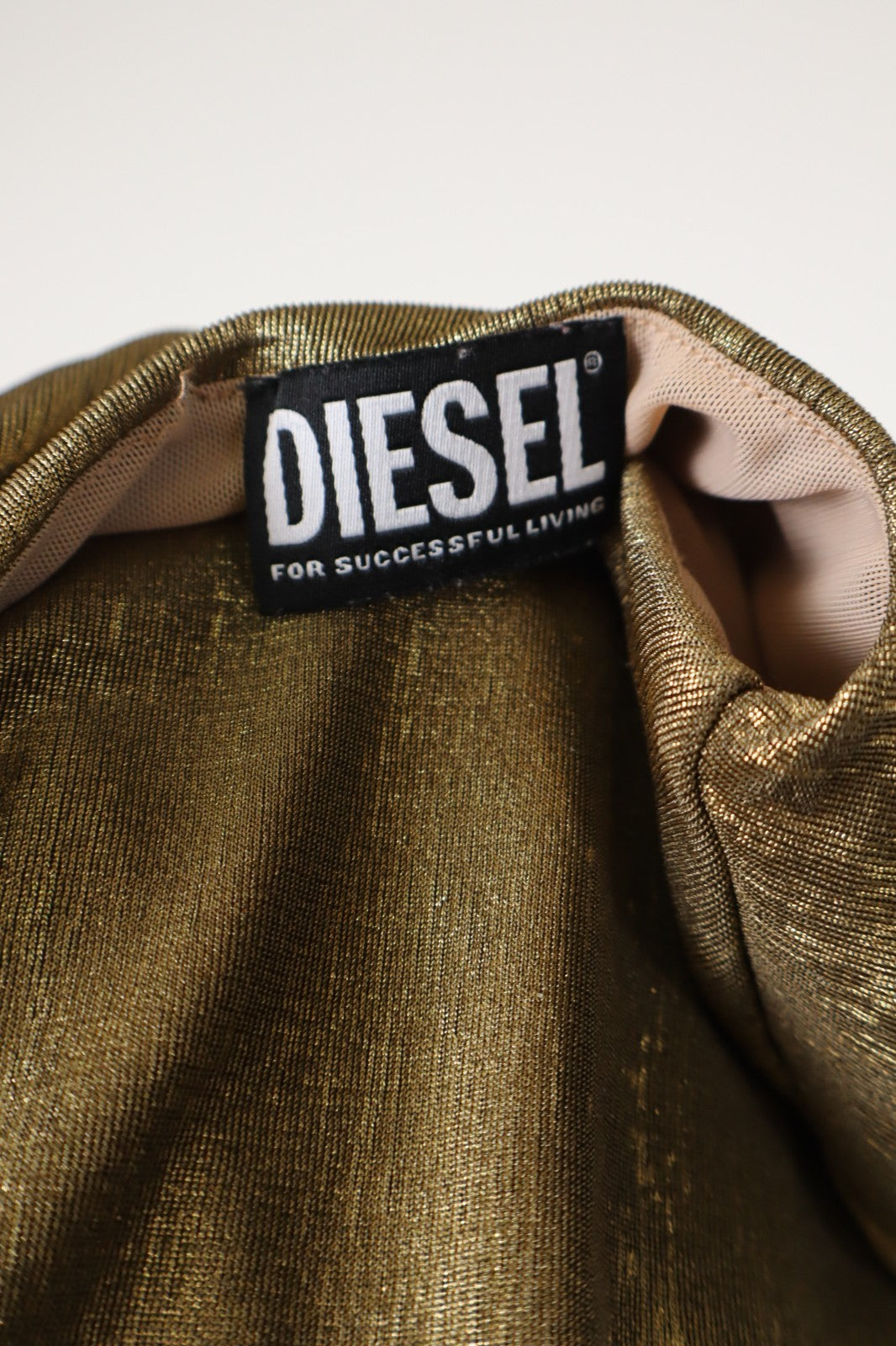 DIESEL MAGLIA DONNA TG. XS WOMAN CASUAL VINTAGE T-SHIRT TOP POLIURETANO ORO