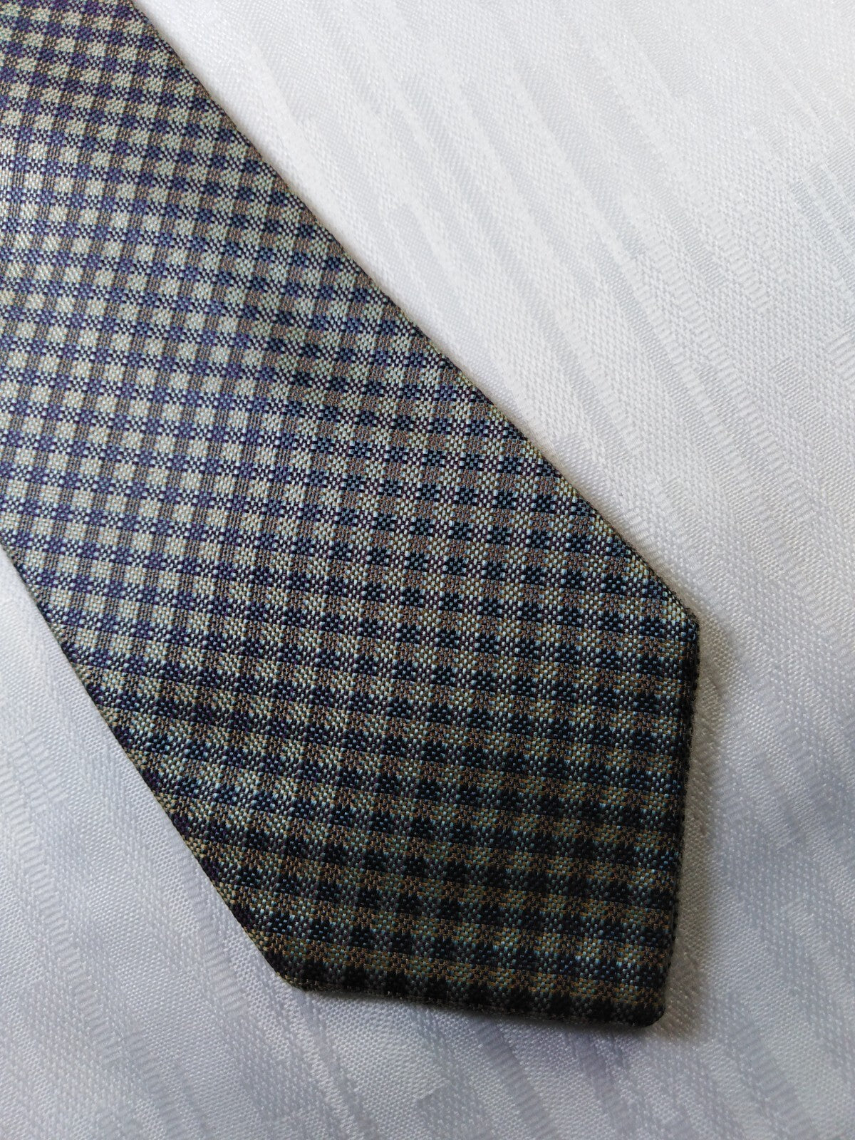 ICEBERG 100% SETA SILK TIE CRAVATTA NECKTIE ITALY VINTAGE DOUBLE-FACE