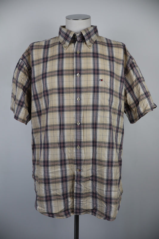 TOMMY HILFIGER CAMICIA A QUADRI UOMO TG XXL MAN CASUAL VINTAGE SHIRT COTONE
