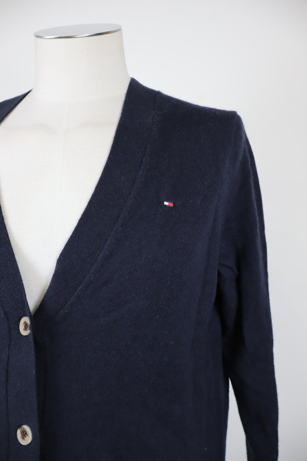 TOMMY HILFIGER CARDIGAN MAGLIONE VINTAGE UOMO TG XL LANA CASHMERE SWEATER CASUAL