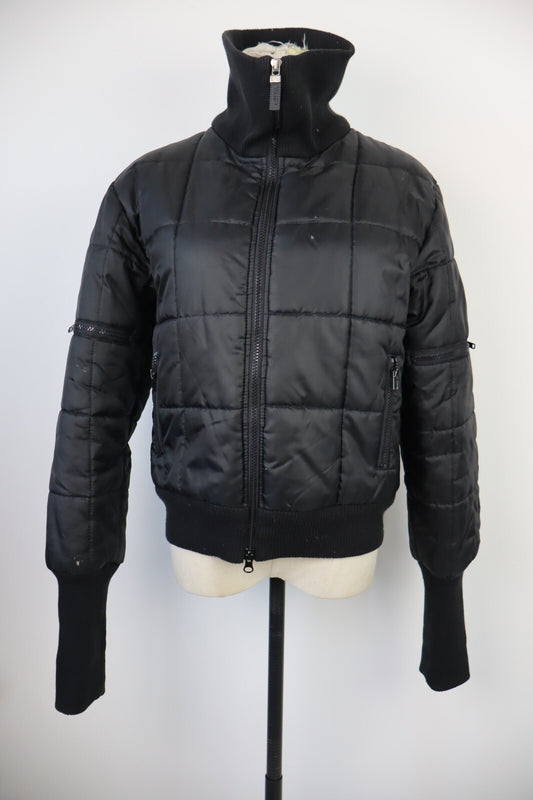 GIUBBINO IMBOTTITO MINIMALISTA SATINATO BOMBER URBAN DONNA TG 2 WOMAN Y2K 2000'S