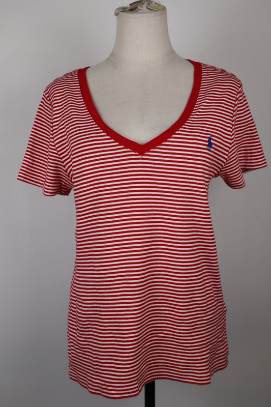 RALPH LAUREN MAGLIA DONNA TG. XL WOMAN CASUAL VINTAGE T-SHIRT COTONE COTTON LOGO