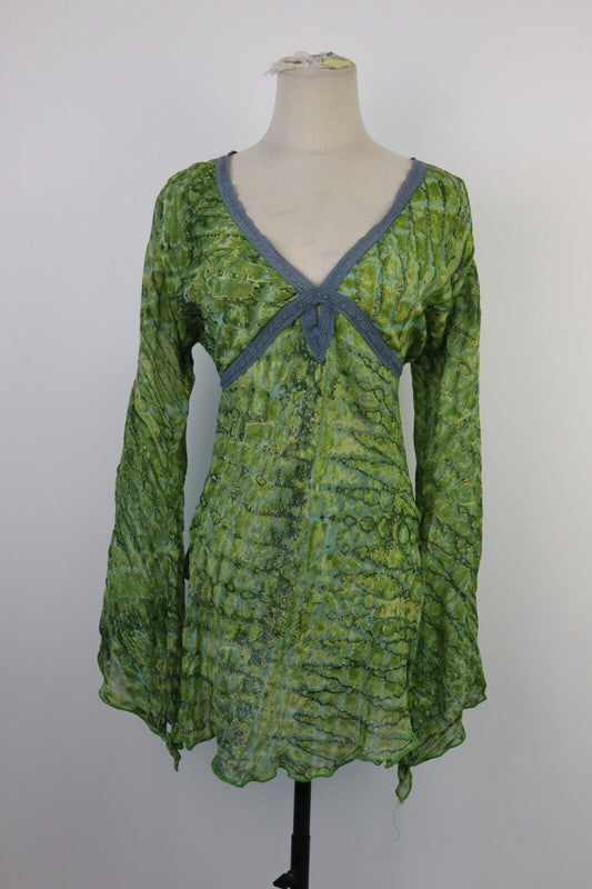 DOLMA FAIRSTILC SLIPTOP DONNA XL WOMAN T-SHIRT FUNKY ANIMAL CHIFFON Y2K 2000'S