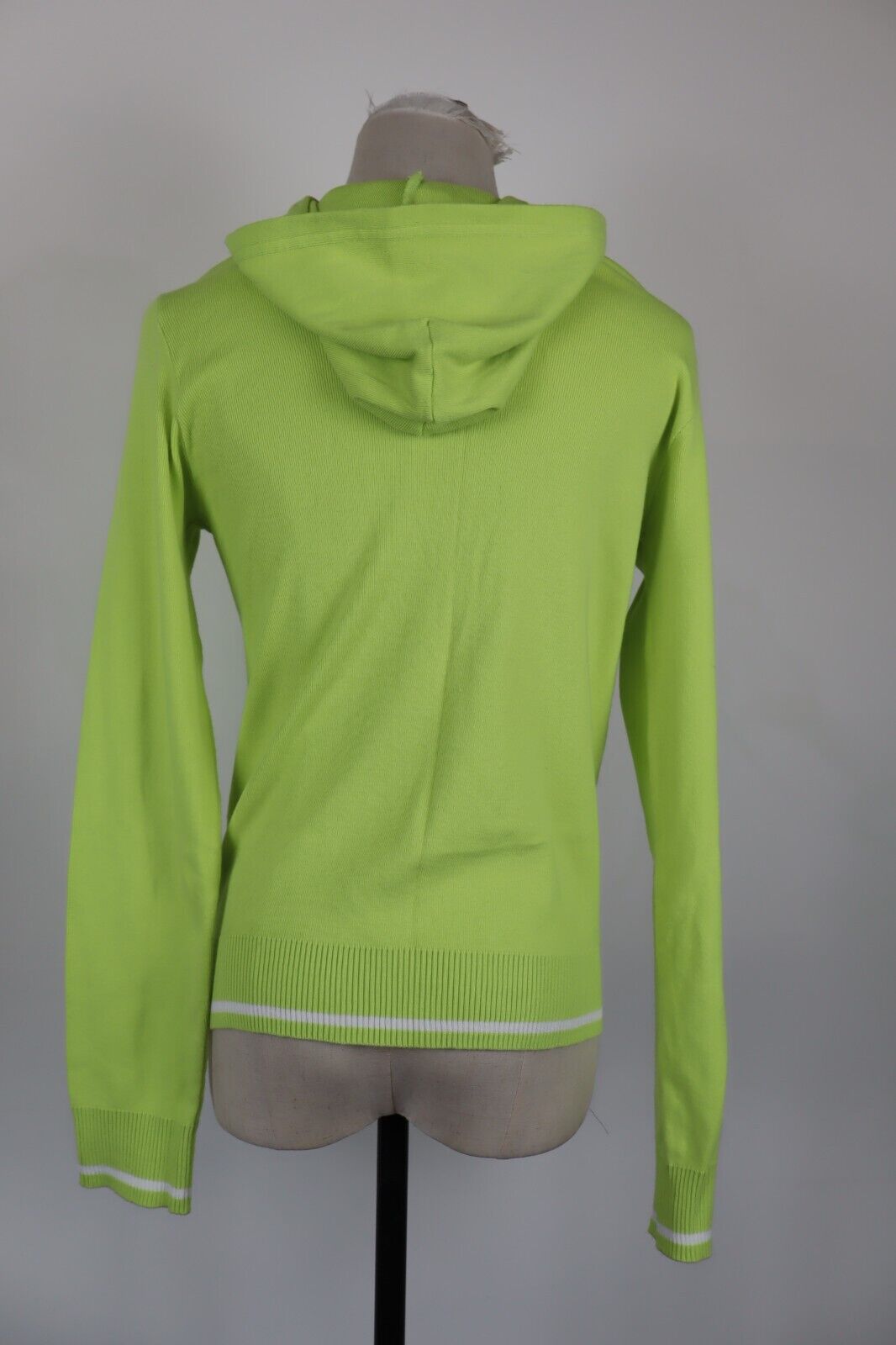 BENETTON FELPA CON ZIP CAPPUCCIO DONNA L WOMAN VINTAGE SPORT JACKET SWEATSHIRT