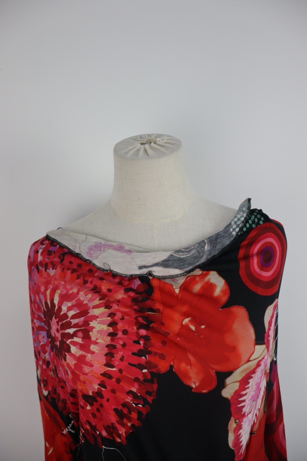DESIGUAL VESTITO DONNA TG. L WOMAN CASUAL VINTAGE DRESS ABITO FLOREALE