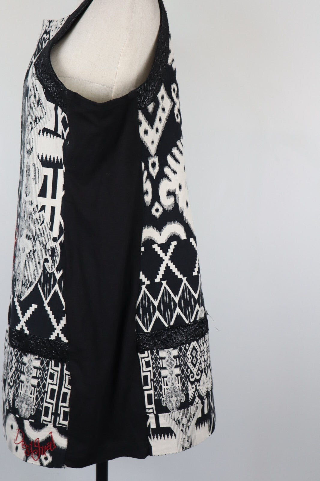 DESIGUAL VESTITO ABITO DONNA TG. L WOMAN CASUAL VINTAGE DRESS VARIOPINTO