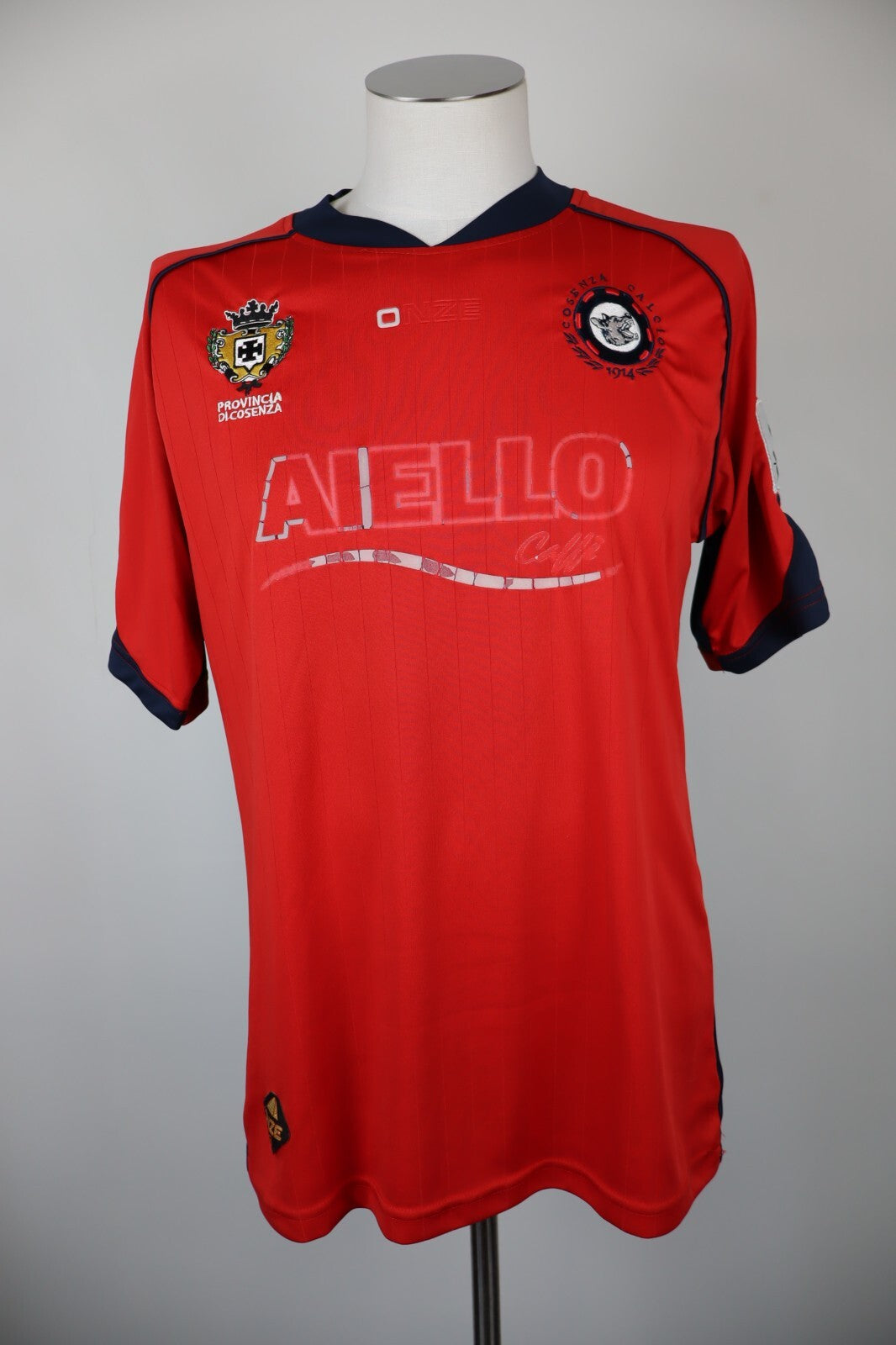 ONZE COSENZA MAGLIA T-SHIRT CALCIO UOMO Tg L SOCCER SHIRT JERSEY VINTAGE 10/11