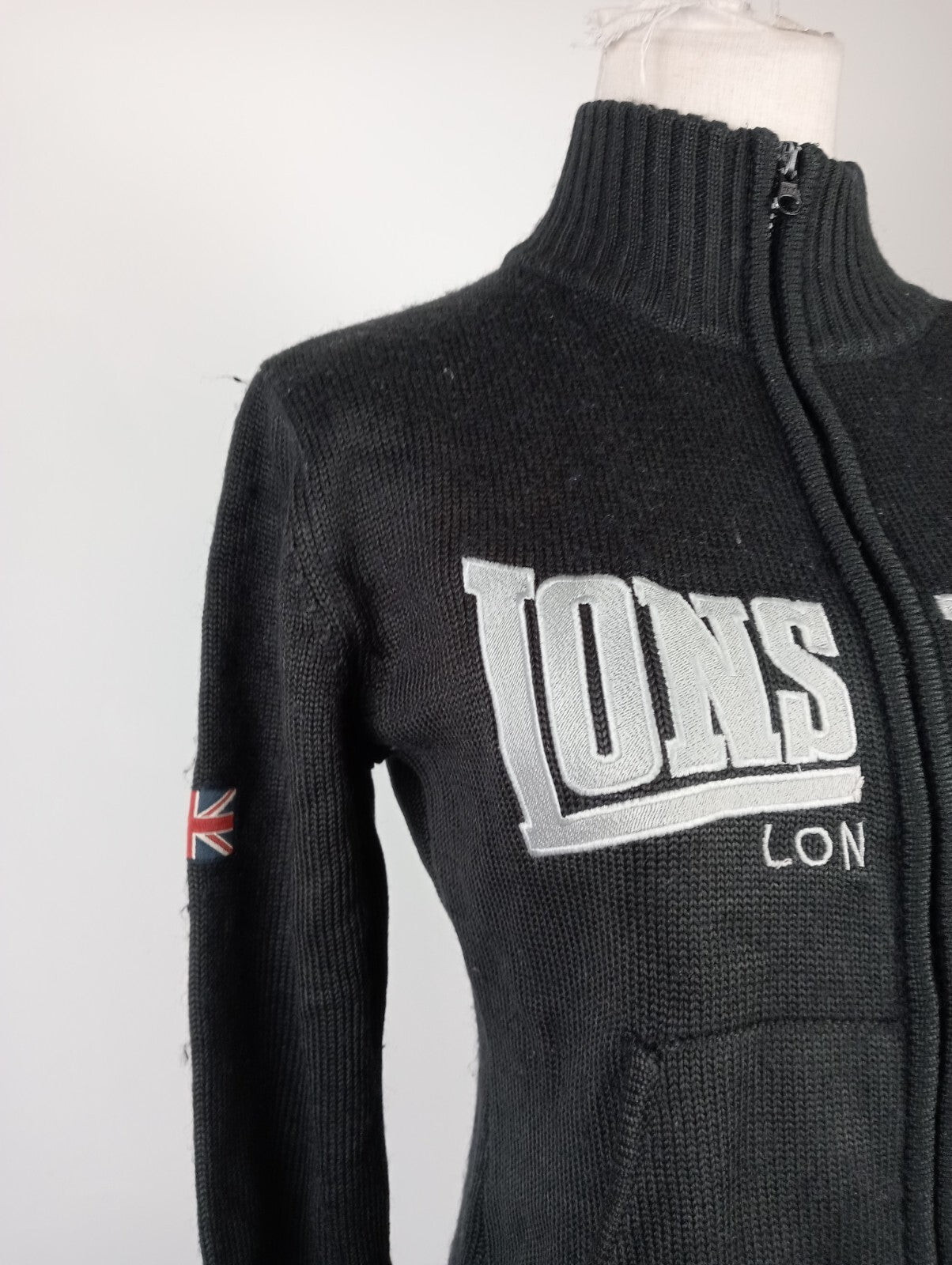 LONSDALE MAGLIONE CON ZIP DONNA Tg. L WOMAN CASUAL SWEATER WOOL LANA VINTAGE