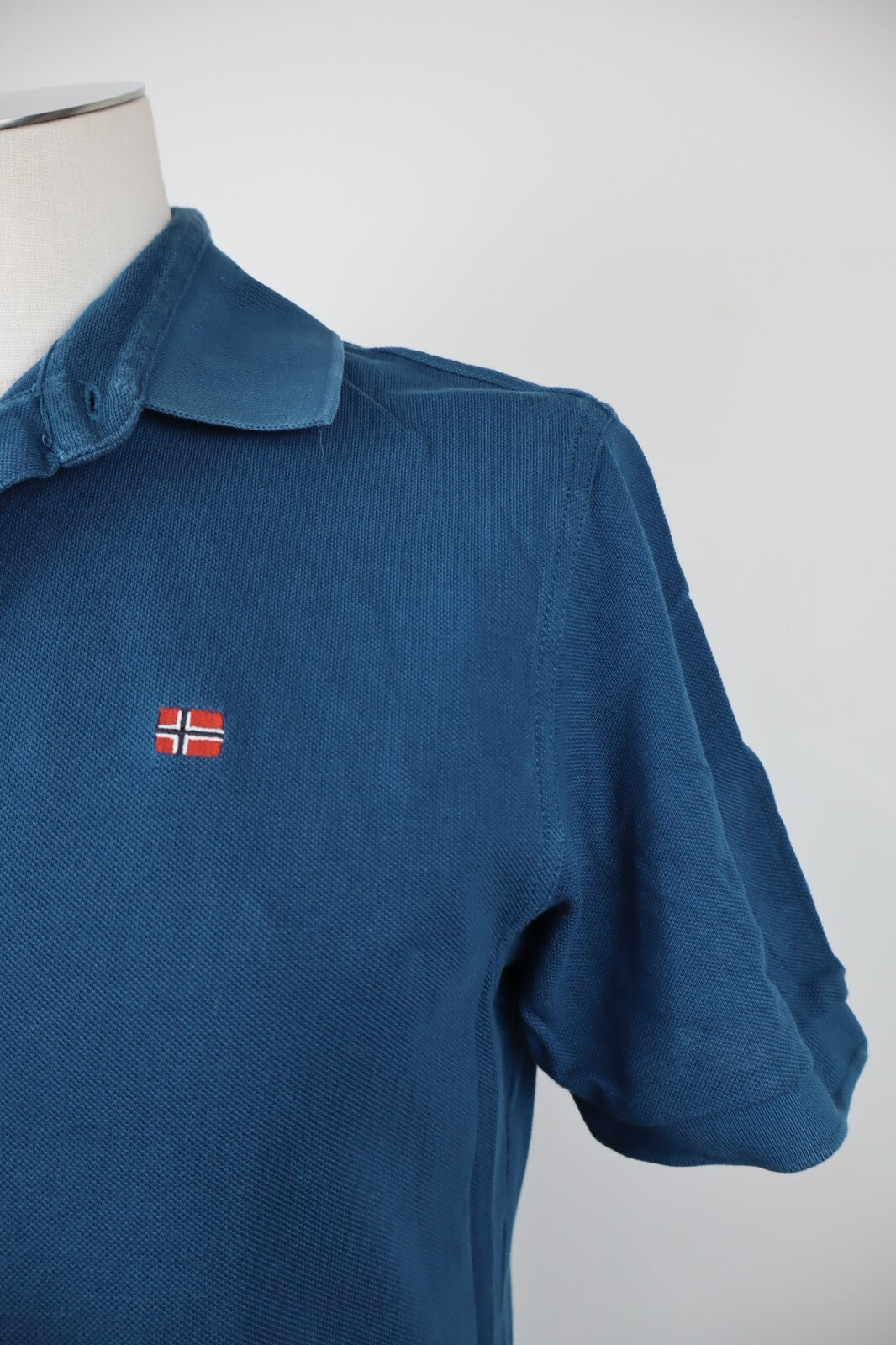 NAPAPIJRI MAGLIA POLO UOMO TG. M MAN T-SHIRT COTONE COTTON CASUAL VINTAGE BLU