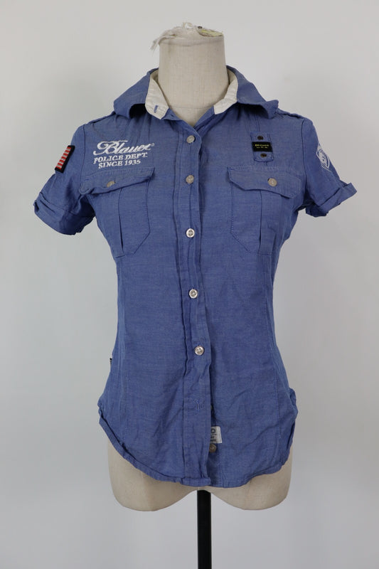 BLAUER CAMICIA DONNA TG. S WOMAN SHIRT CASUAL VINTAGE COTONE BOTTONI