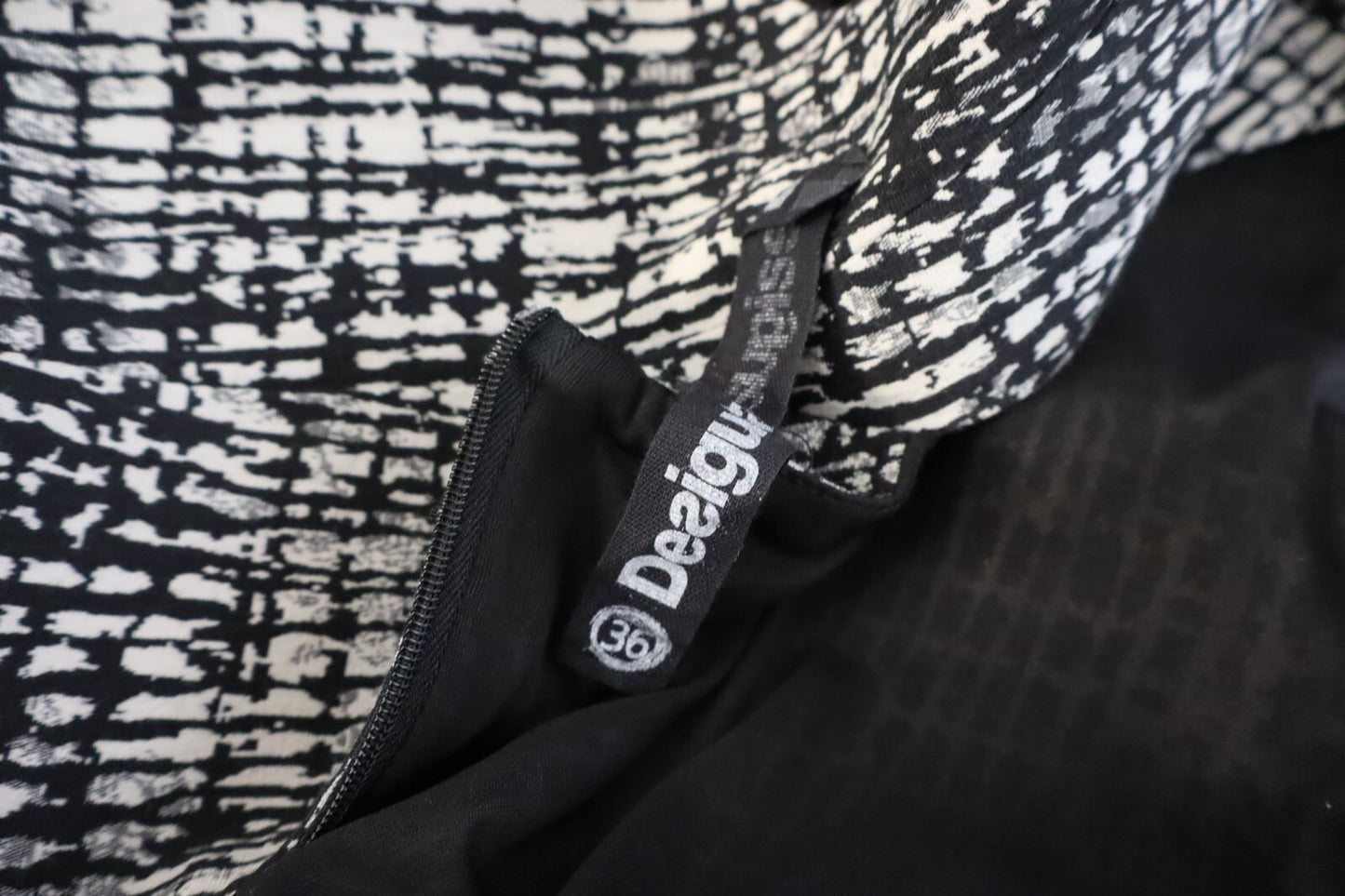 DESIGUAL VESTITO SMANICATO COTONE DONNA TG. 36 WOMAN CASUAL VINTAGE DRESS COTTON