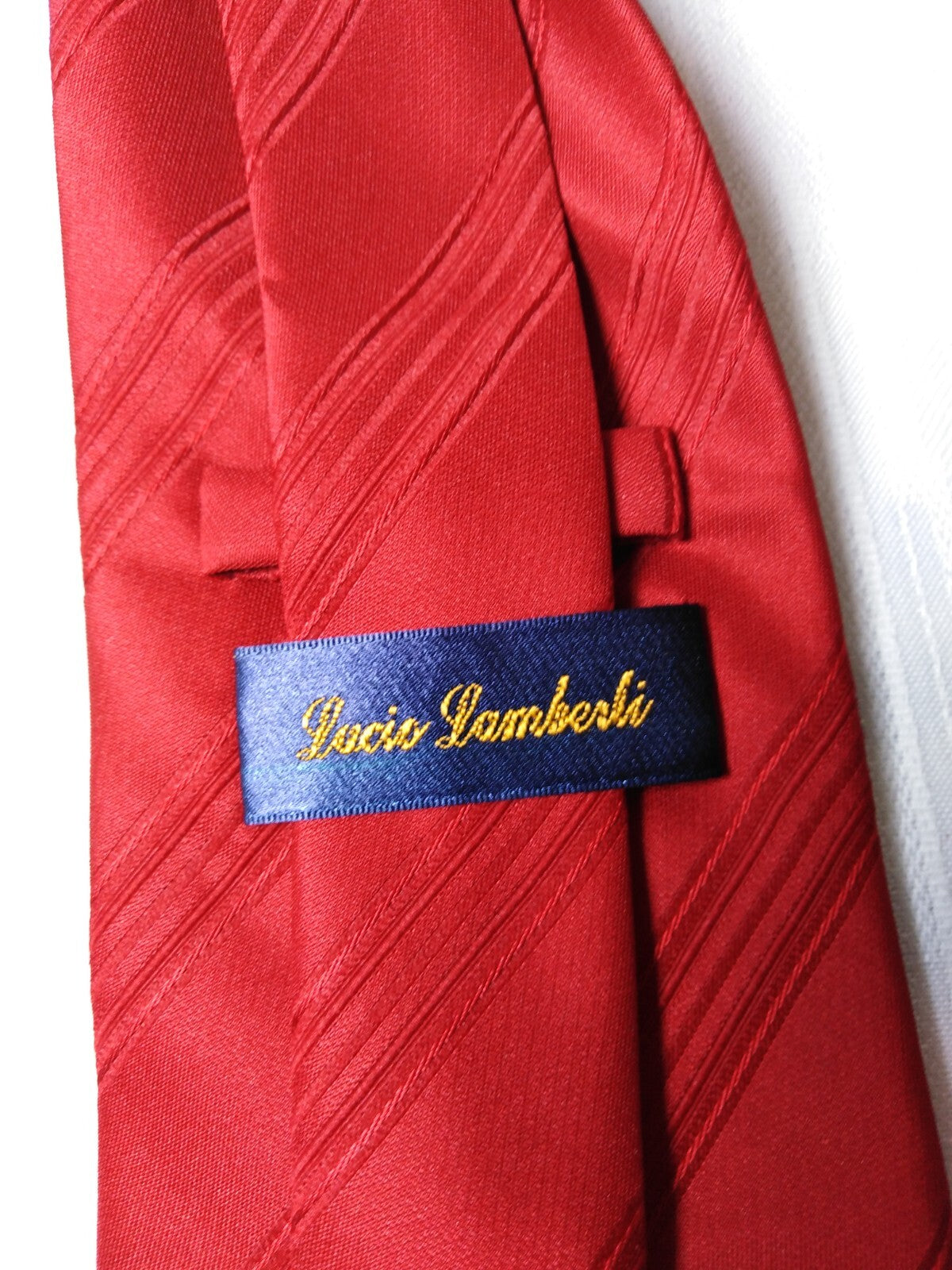 LUCIO LAMBERTI 100%  SILK TIE SETA CRAVATTA SELF TIPPED NECKTIE MADE ITALY